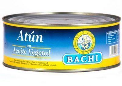 lata atún en aceite vegetal bachi 1800 gr