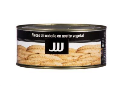 lata filetes de caballa en aceite vegetal jjj