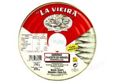 lata sardinas en aceite de girasol la vieira 550 gr