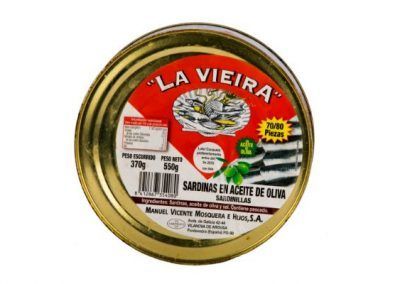 lata sardinas en aceite de oliva la vieira 550 gr
