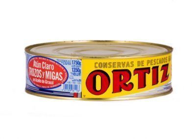 lata trozos y migas atun claro en aceite de girasol ortiz 1750 gr